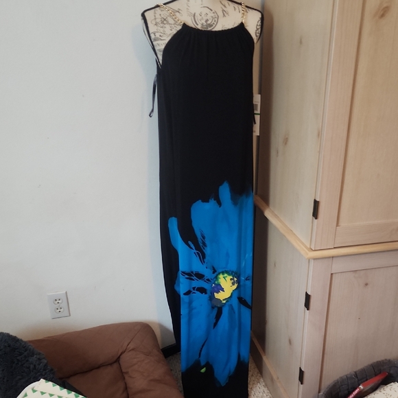 Nina Leonard Dresses & Skirts - Nina Leonard Black and Blue Maxi Dress